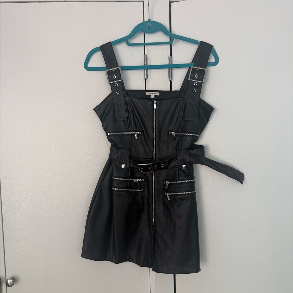 WeWoreWhat Leather Moto Romper